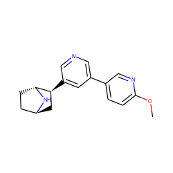 COc1ccc(-c2cncc([C@H]3C[C@H]4CC[C@H]3N4)c2)cn1 ZINC000473135244