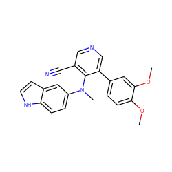 COc1ccc(-c2cncc(C#N)c2N(C)c2ccc3[nH]ccc3c2)cc1OC ZINC000040954521