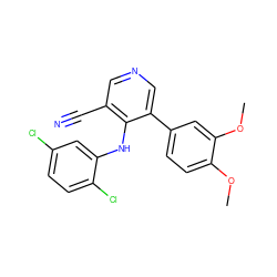 COc1ccc(-c2cncc(C#N)c2Nc2cc(Cl)ccc2Cl)cc1OC ZINC000040955695