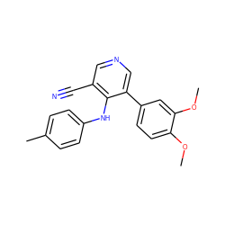 COc1ccc(-c2cncc(C#N)c2Nc2ccc(C)cc2)cc1OC ZINC000040430580