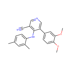 COc1ccc(-c2cncc(C#N)c2Nc2ccc(C)cc2C)cc1OC ZINC000040431187