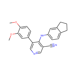 COc1ccc(-c2cncc(C#N)c2Nc2ccc3c(c2)CCC3)cc1OC ZINC000040422688