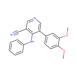 COc1ccc(-c2cncc(C#N)c2Nc2ccccc2)cc1OC ZINC000040430953