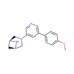 COc1ccc(-c2cncc(N3C[C@@H]4C[C@H](C3)N4)c2)cc1 ZINC000473149620