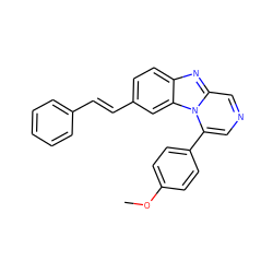 COc1ccc(-c2cncc3nc4ccc(/C=C/c5ccccc5)cc4n23)cc1 ZINC000103267726