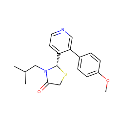 COc1ccc(-c2cnccc2[C@@H]2SCC(=O)N2CC(C)C)cc1 ZINC000028819665