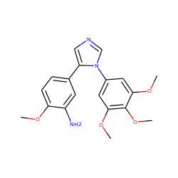 COc1ccc(-c2cncn2-c2cc(OC)c(OC)c(OC)c2)cc1N ZINC000013473113