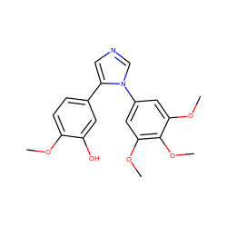 COc1ccc(-c2cncn2-c2cc(OC)c(OC)c(OC)c2)cc1O ZINC000013473114