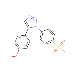 COc1ccc(-c2cnnn2-c2ccc(S(C)(=O)=O)cc2)cc1 ZINC000040390964