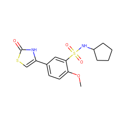 COc1ccc(-c2csc(=O)[nH]2)cc1S(=O)(=O)NC1CCCC1 ZINC000299858574