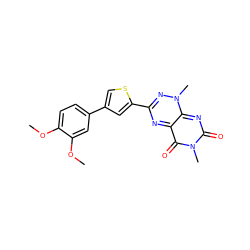 COc1ccc(-c2csc(-c3nc4c(=O)n(C)c(=O)nc-4n(C)n3)c2)cc1OC ZINC000096282728