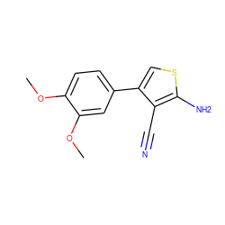 COc1ccc(-c2csc(N)c2C#N)cc1OC ZINC000002584880