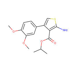 COc1ccc(-c2csc(N)c2C(=O)OC(C)C)cc1OC ZINC000000442750