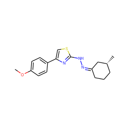 COc1ccc(-c2csc(N/N=C3/CCC[C@@H](C)C3)n2)cc1 ZINC000040430073