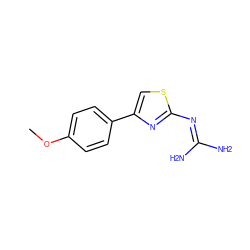 COc1ccc(-c2csc(N=C(N)N)n2)cc1 ZINC000012952421