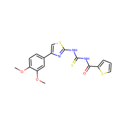 COc1ccc(-c2csc(NC(=S)NC(=O)c3cccs3)n2)cc1OC ZINC000003248070