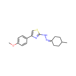 COc1ccc(-c2csc(NN=C3CCC(C)CC3)n2)cc1 ZINC000027529346