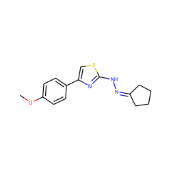 COc1ccc(-c2csc(NN=C3CCCC3)n2)cc1 ZINC000028951696