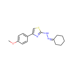 COc1ccc(-c2csc(NN=C3CCCCC3)n2)cc1 ZINC000049050974