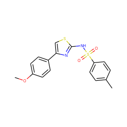 COc1ccc(-c2csc(NS(=O)(=O)c3ccc(C)cc3)n2)cc1 ZINC000003285122