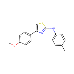 COc1ccc(-c2csc(Nc3ccc(C)cc3)n2)cc1 ZINC000004623147