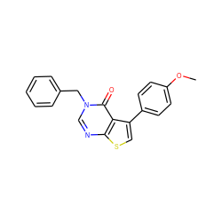 COc1ccc(-c2csc3ncn(Cc4ccccc4)c(=O)c23)cc1 ZINC000002615803