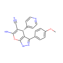 COc1ccc(-c2n[nH]c3c2[C@@H](c2ccncc2)C(C#N)=C(N)O3)cc1 ZINC000004901912