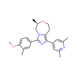 COc1ccc(-c2nc(-c3cc(C)nc(C)c3)c3n2C[C@@H](C)OCC3)cc1C ZINC000221750766