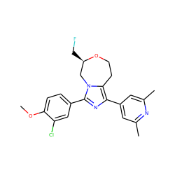 COc1ccc(-c2nc(-c3cc(C)nc(C)c3)c3n2C[C@@H](CF)OCC3)cc1Cl ZINC000221022444