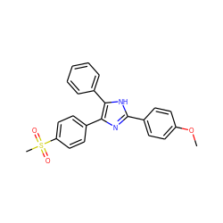 COc1ccc(-c2nc(-c3ccc(S(C)(=O)=O)cc3)c(-c3ccccc3)[nH]2)cc1 ZINC000103172531