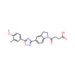 COc1ccc(-c2nc(-c3ccc4c(c3)CCN4C(=O)CCC(=O)O)no2)cc1C ZINC000073157458