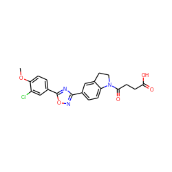 COc1ccc(-c2nc(-c3ccc4c(c3)CCN4C(=O)CCC(=O)O)no2)cc1Cl ZINC000073166700