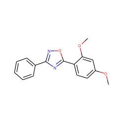 COc1ccc(-c2nc(-c3ccccc3)no2)c(OC)c1 ZINC000000469642