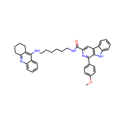 COc1ccc(-c2nc(C(=O)NCCCCCCNc3c4c(nc5ccccc35)CCCC4)cc3c2[nH]c2ccccc23)cc1 ZINC000299839907