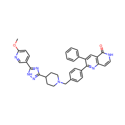 COc1ccc(-c2nc(C3CCN(Cc4ccc(-c5nc6cc[nH]c(=O)c6cc5-c5ccccc5)cc4)CC3)n[nH]2)cn1 ZINC000044306327