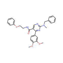 COc1ccc(-c2nc(N(C)Cc3ccccc3)ncc2C(=O)NCCOc2ccccc2)cc1OC ZINC000040897504