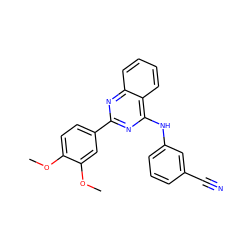 COc1ccc(-c2nc(Nc3cccc(C#N)c3)c3ccccc3n2)cc1OC ZINC000103256172