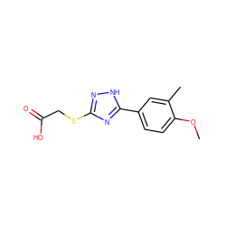 COc1ccc(-c2nc(SCC(=O)O)n[nH]2)cc1C ZINC000219723809