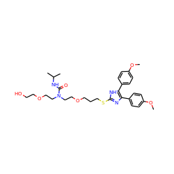 COc1ccc(-c2nc(SCCCOCCN(CCOCCO)C(=O)NC(C)C)[nH]c2-c2ccc(OC)cc2)cc1 ZINC000026017924