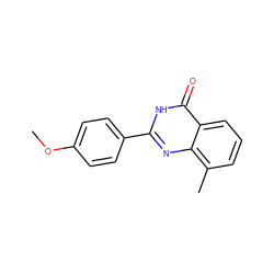 COc1ccc(-c2nc3c(C)cccc3c(=O)[nH]2)cc1 ZINC000013782472