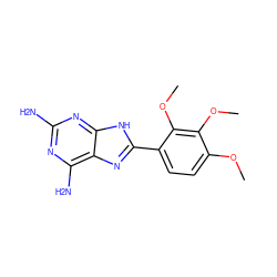 COc1ccc(-c2nc3c(N)nc(N)nc3[nH]2)c(OC)c1OC ZINC000005889111