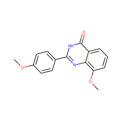 COc1ccc(-c2nc3c(OC)cccc3c(=O)[nH]2)cc1 ZINC000013782473