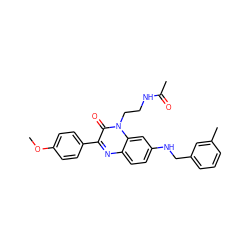 COc1ccc(-c2nc3ccc(NCc4cccc(C)c4)cc3n(CCNC(C)=O)c2=O)cc1 ZINC000040955196