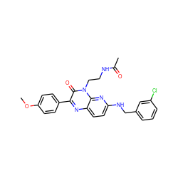 COc1ccc(-c2nc3ccc(NCc4cccc(Cl)c4)nc3n(CCNC(C)=O)c2=O)cc1 ZINC000040954499