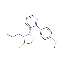 COc1ccc(-c2ncccc2[C@@H]2SCC(=O)N2CC(C)C)cc1 ZINC000028819688