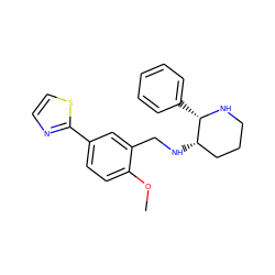 COc1ccc(-c2nccs2)cc1CN[C@H]1CCCN[C@H]1c1ccccc1 ZINC000022444393