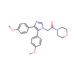 COc1ccc(-c2ncn(CC(=O)N3CCOCC3)c2-c2ccc(OC)cc2)cc1 ZINC001772621710