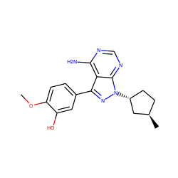 COc1ccc(-c2nn([C@@H]3CC[C@@H](C)C3)c3ncnc(N)c23)cc1O ZINC000008581960