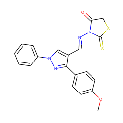 COc1ccc(-c2nn(-c3ccccc3)cc2/C=N/N2C(=O)CSC2=S)cc1 ZINC000002424033