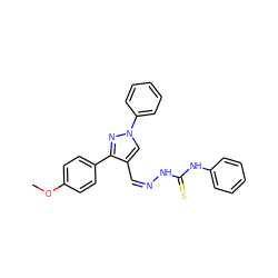 COc1ccc(-c2nn(-c3ccccc3)cc2/C=N\NC(=S)Nc2ccccc2)cc1 ZINC000105065217